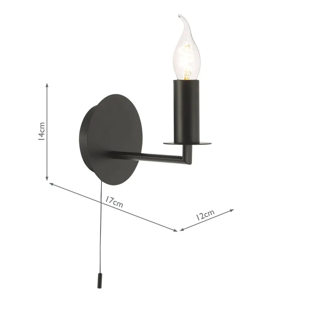 Tyler Matt Balck Wall Light
