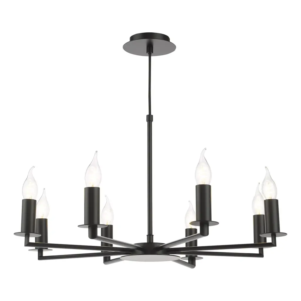 Tyler 8 Light Matt Black Pendant