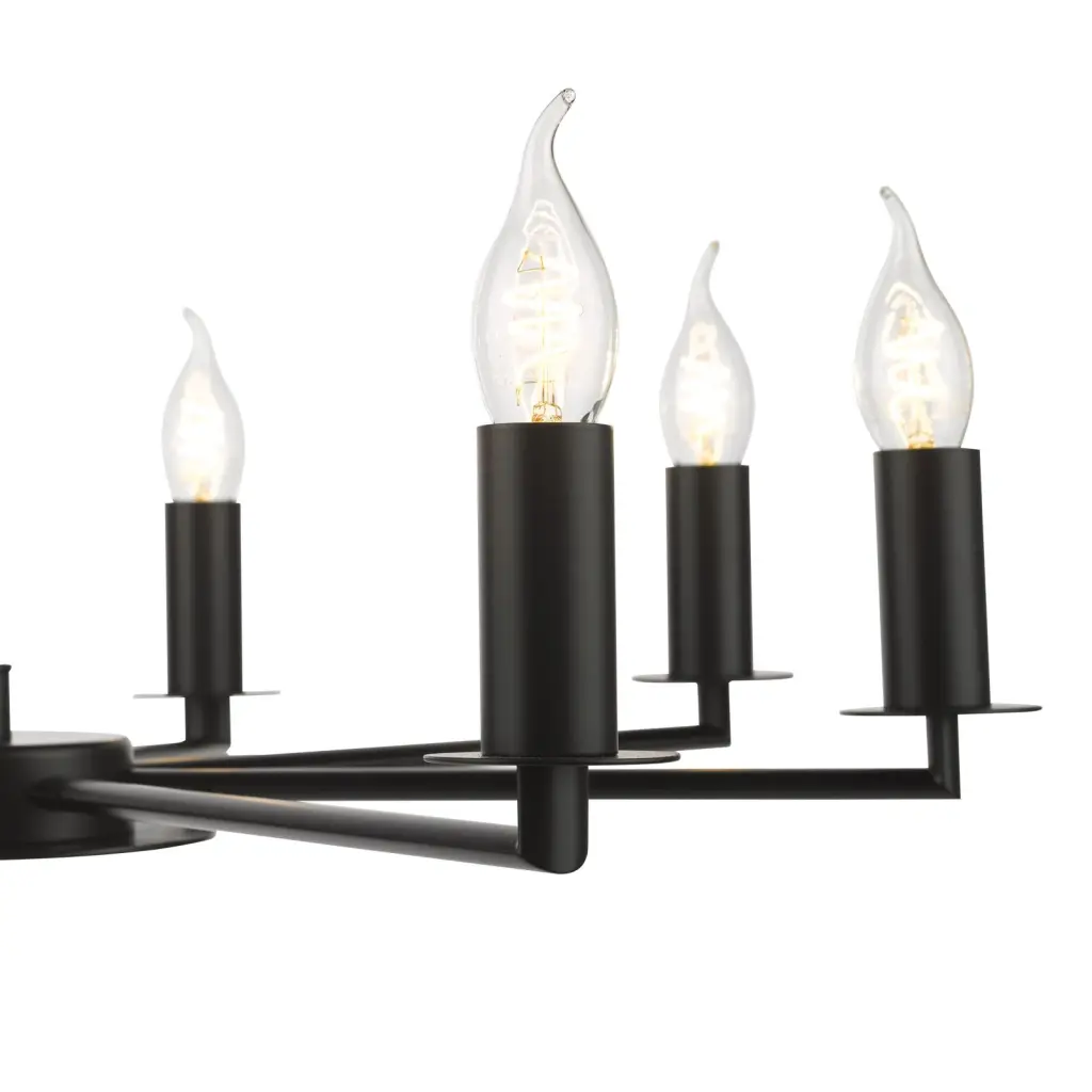 Tyler 8 Light Matt Black Pendant