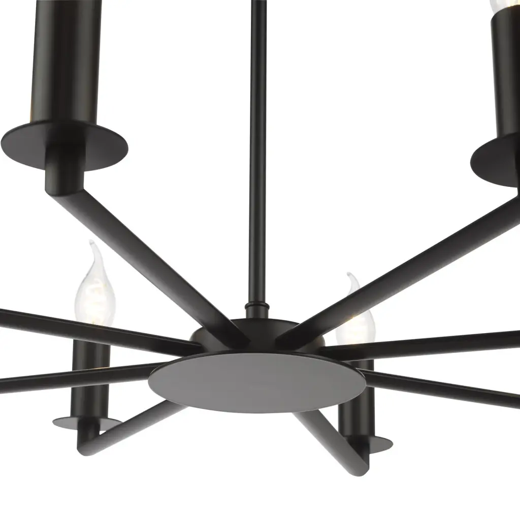 Tyler 8 Light Matt Black Pendant