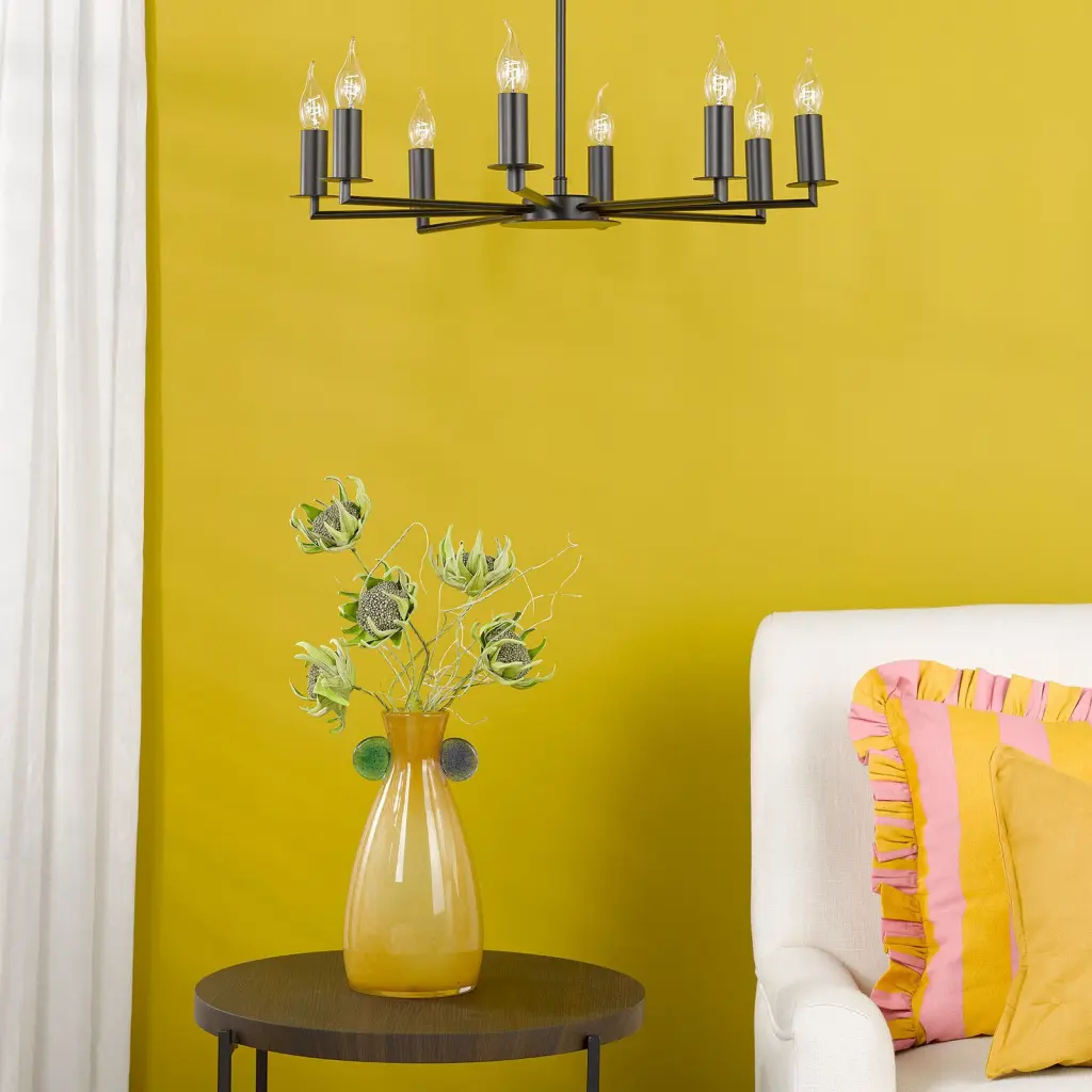 Tyler 8 Light Matt Black Pendant
