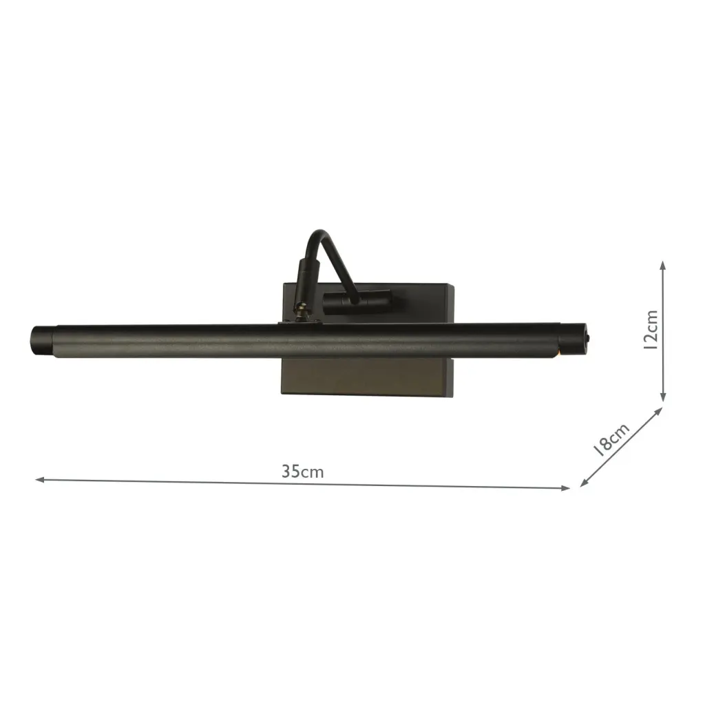 Tyrus 35cm Satin Black LED Picture Light