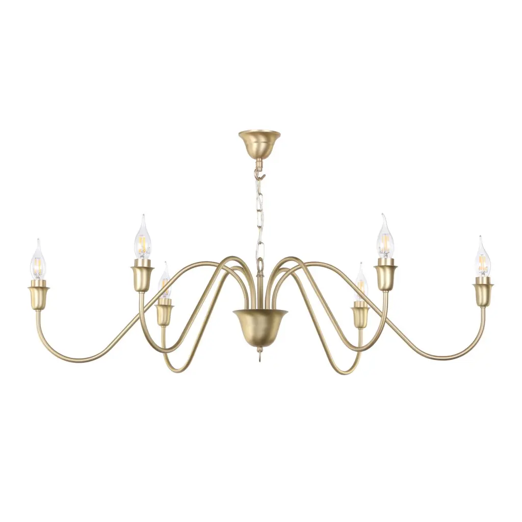 Uppsala 6 Light Brushed Brass Ceiling Pendant Fitting Only