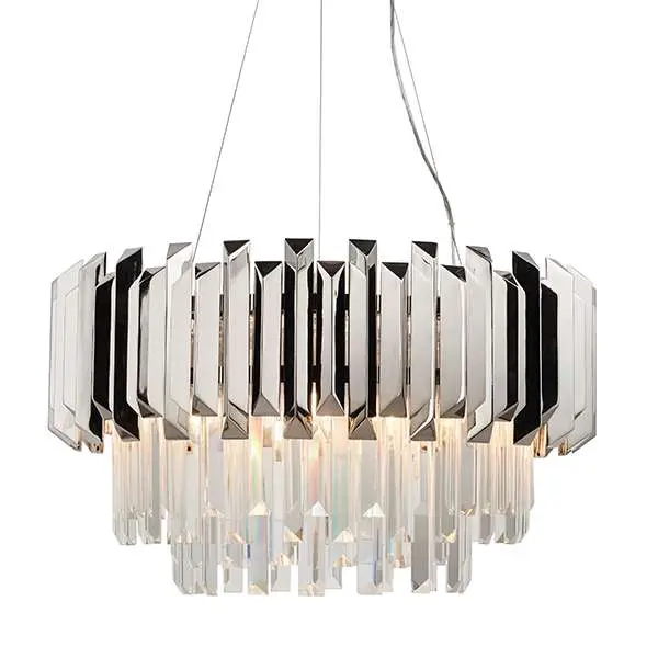 Valetta 6 Light Pendant in Polished Nickel Finish