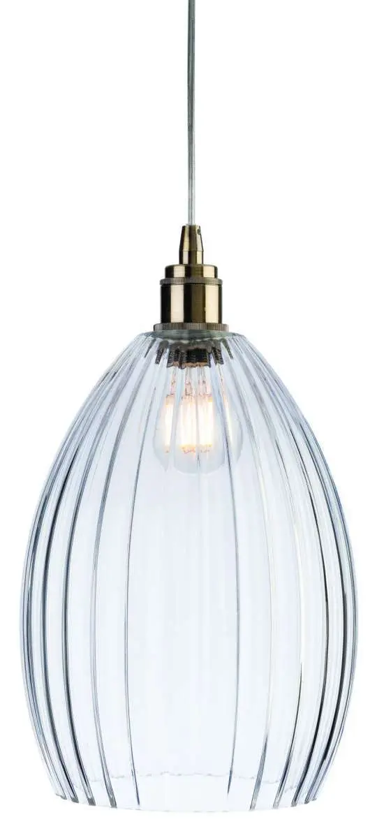 Victory Single Light Pendant in Antique Brass
