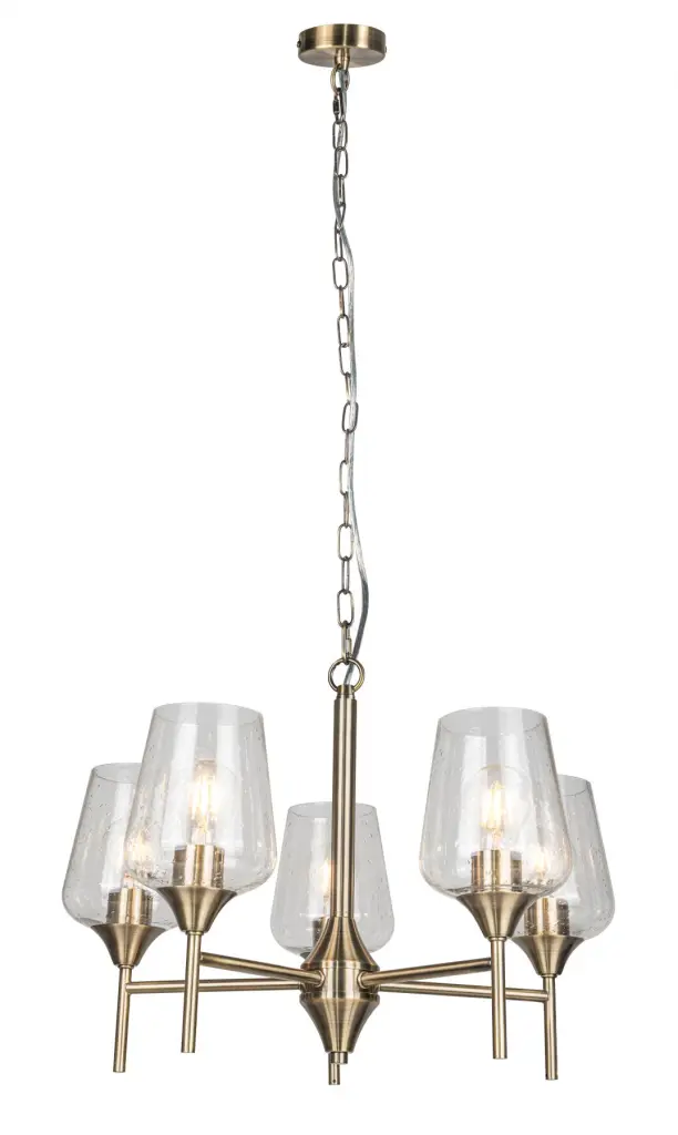 Vino 5 Light Antique Brass Pendant