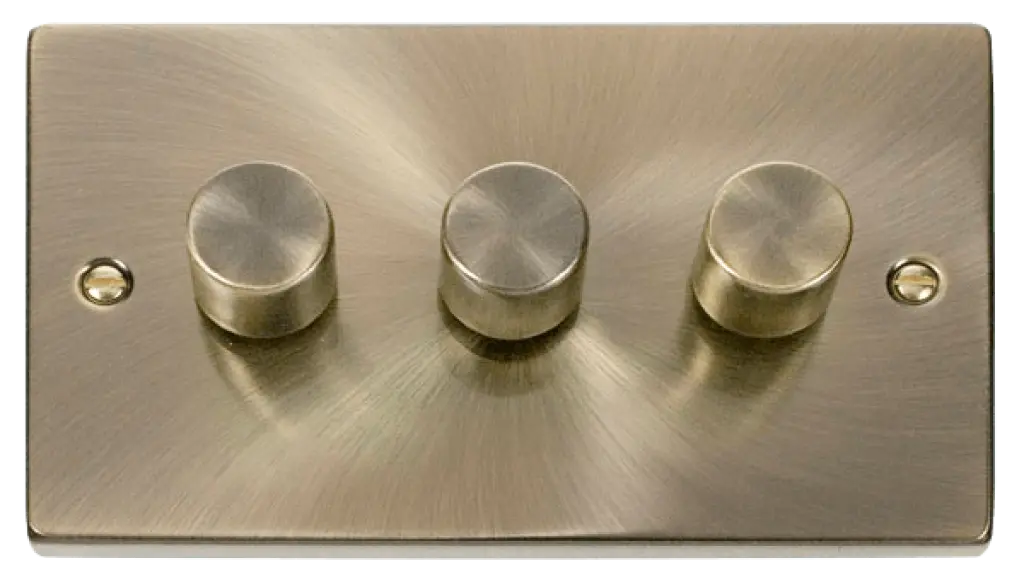 Antique Brass 3Gang 2 Way Dimmer Switch