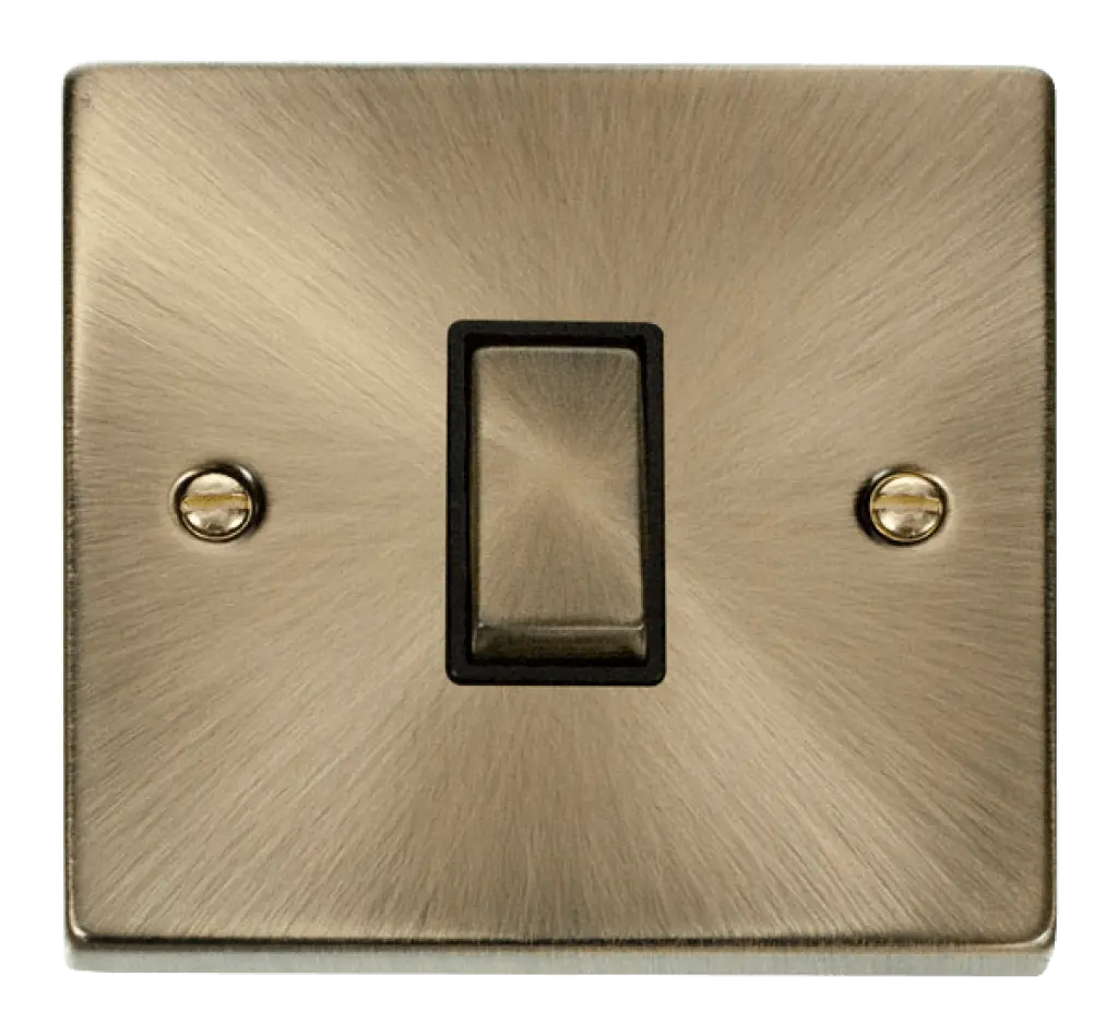 Antique Brass 1Gang 2way Switch Black Insert