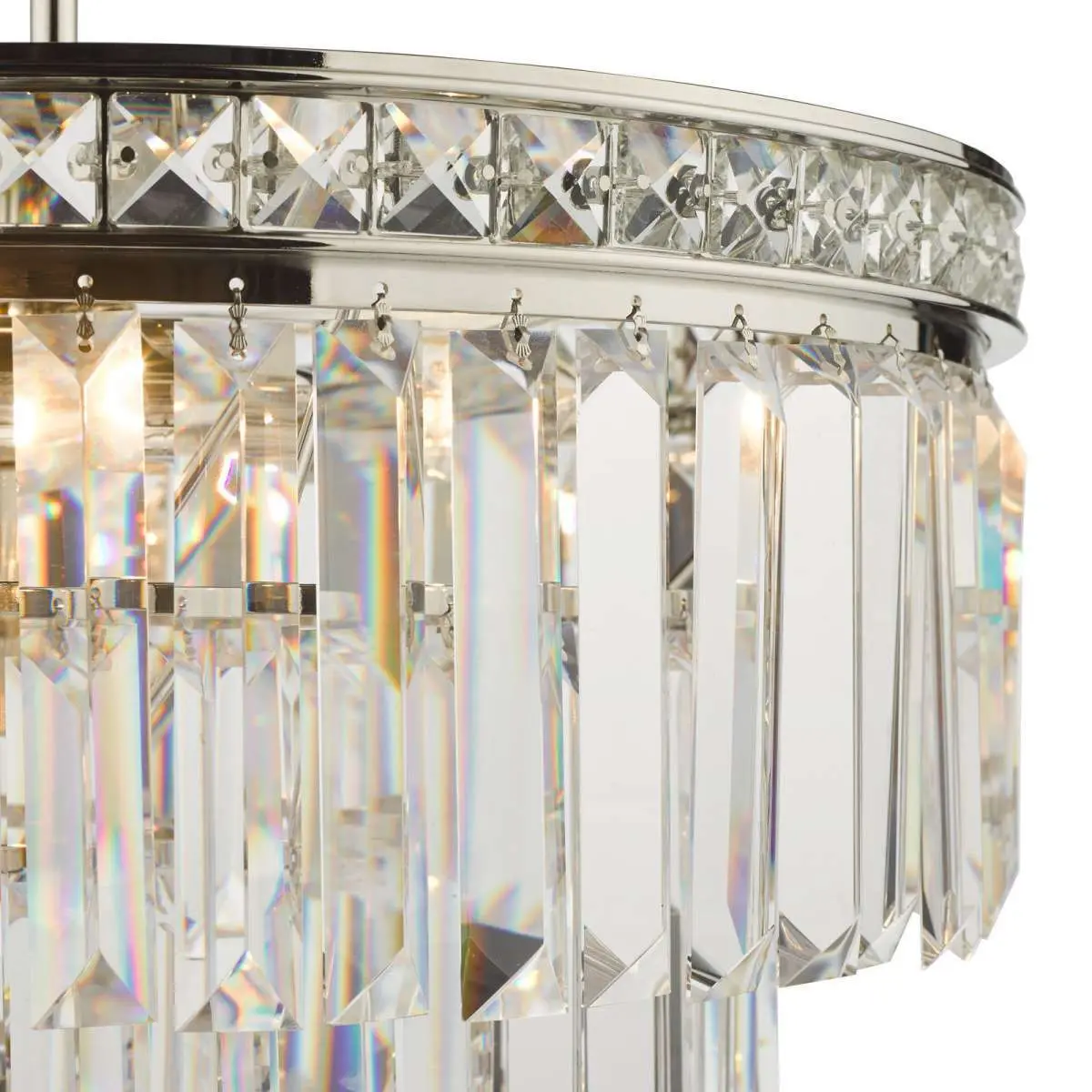Vyana 4 Light 4 Tier Pendant Polished Nickel and Crystal Droppers