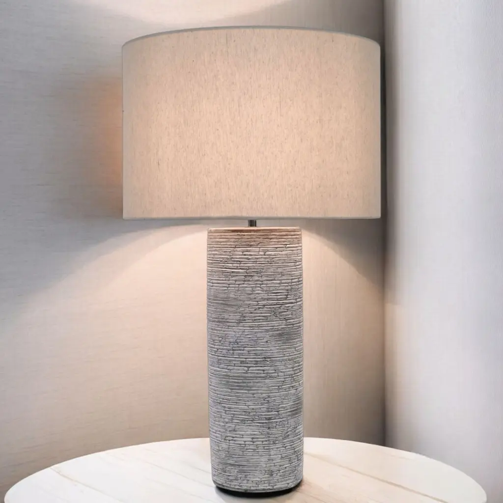 Walker Stone Table Lamp C/W Shade