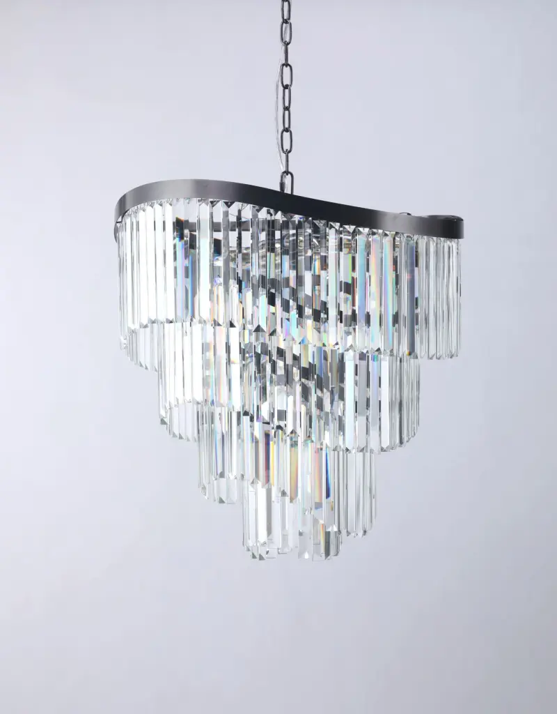 Waverly 12 Light Brushed Black Chrome Chandelier