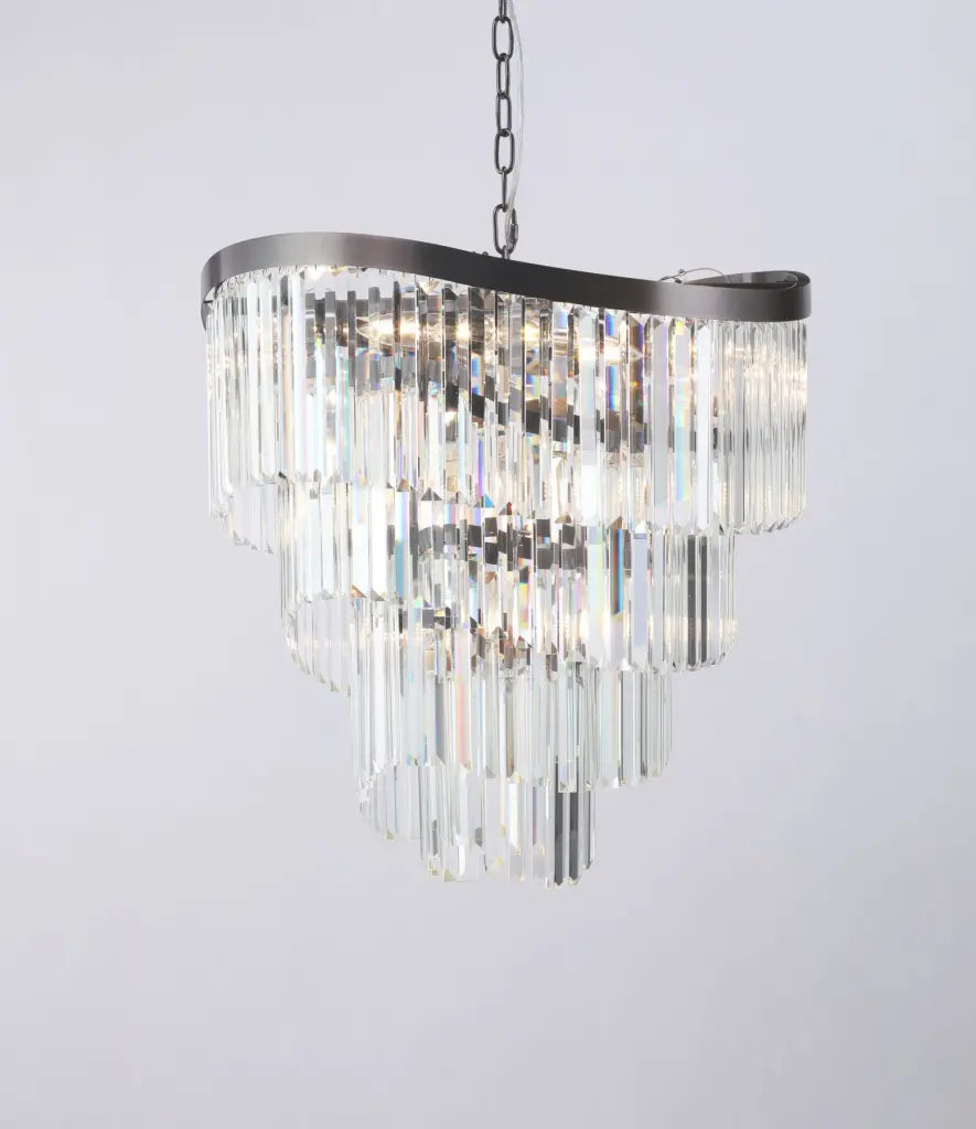 Waverly 12 Light Brushed Black Chrome Chandelier