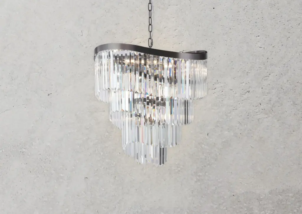 Waverly 12 Light Brushed Black Chrome Chandelier