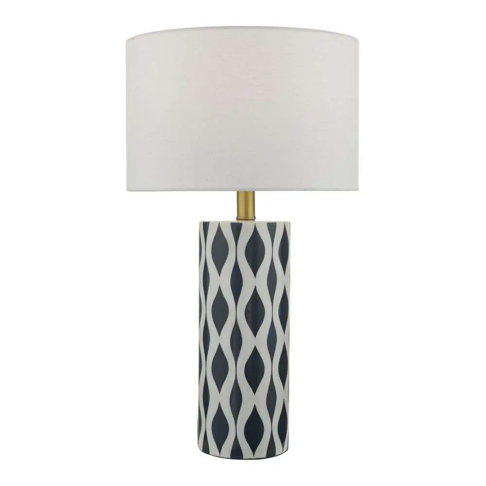 Weylin Blue And White Ceramic Table Lamp C/W Shade
