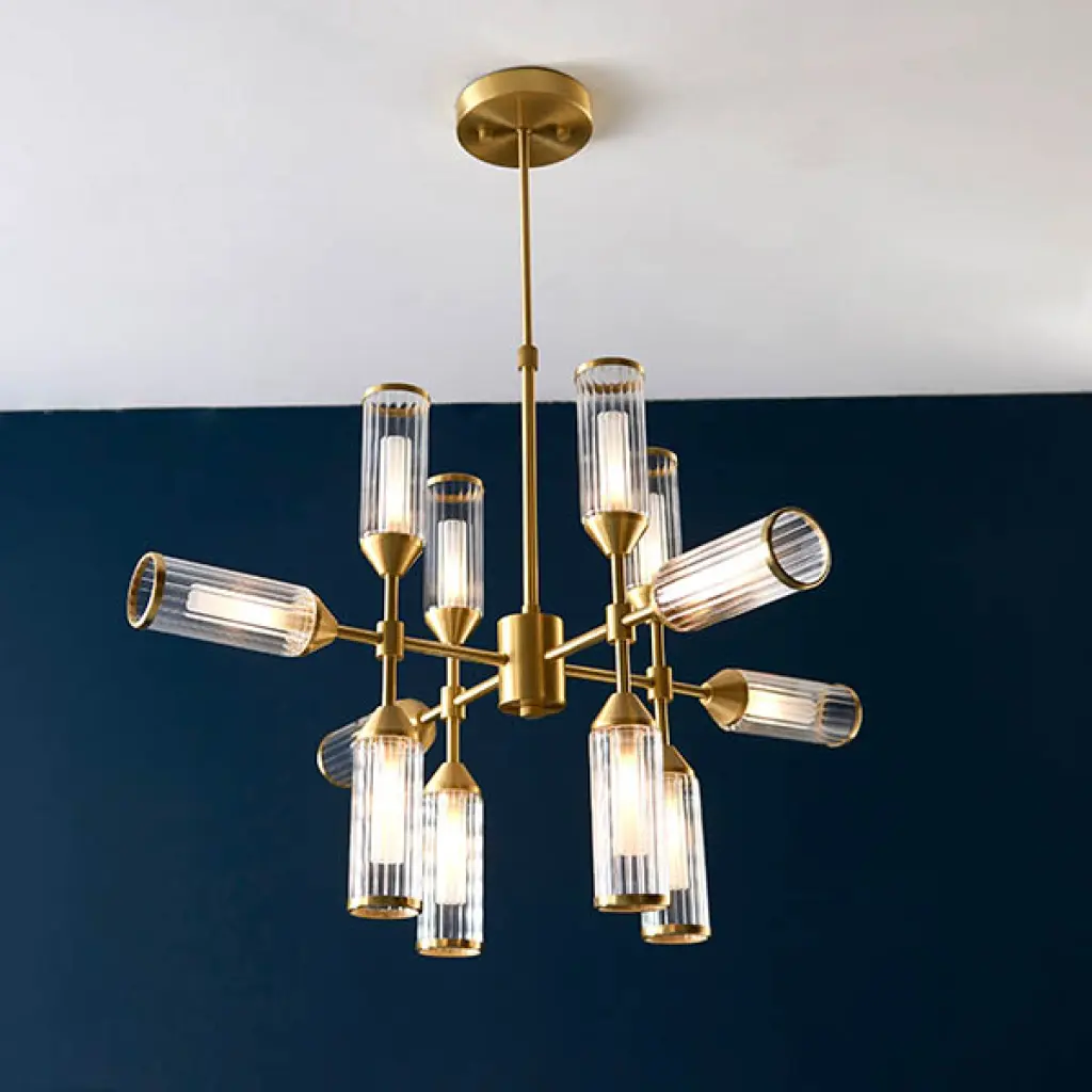 Sally 12 Light Ceiling Pendant in Satin Brass