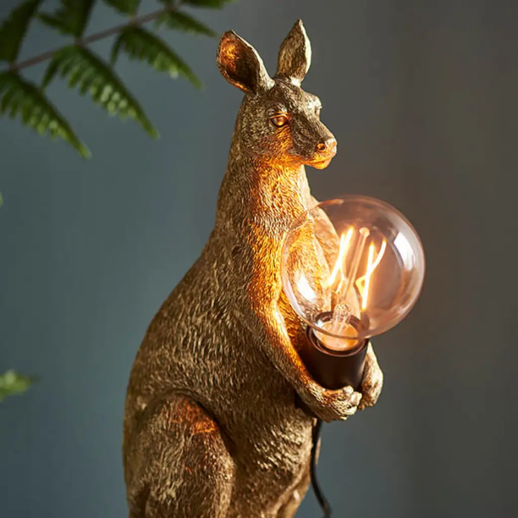 Novelty Gold Kangaroo Table Lamp