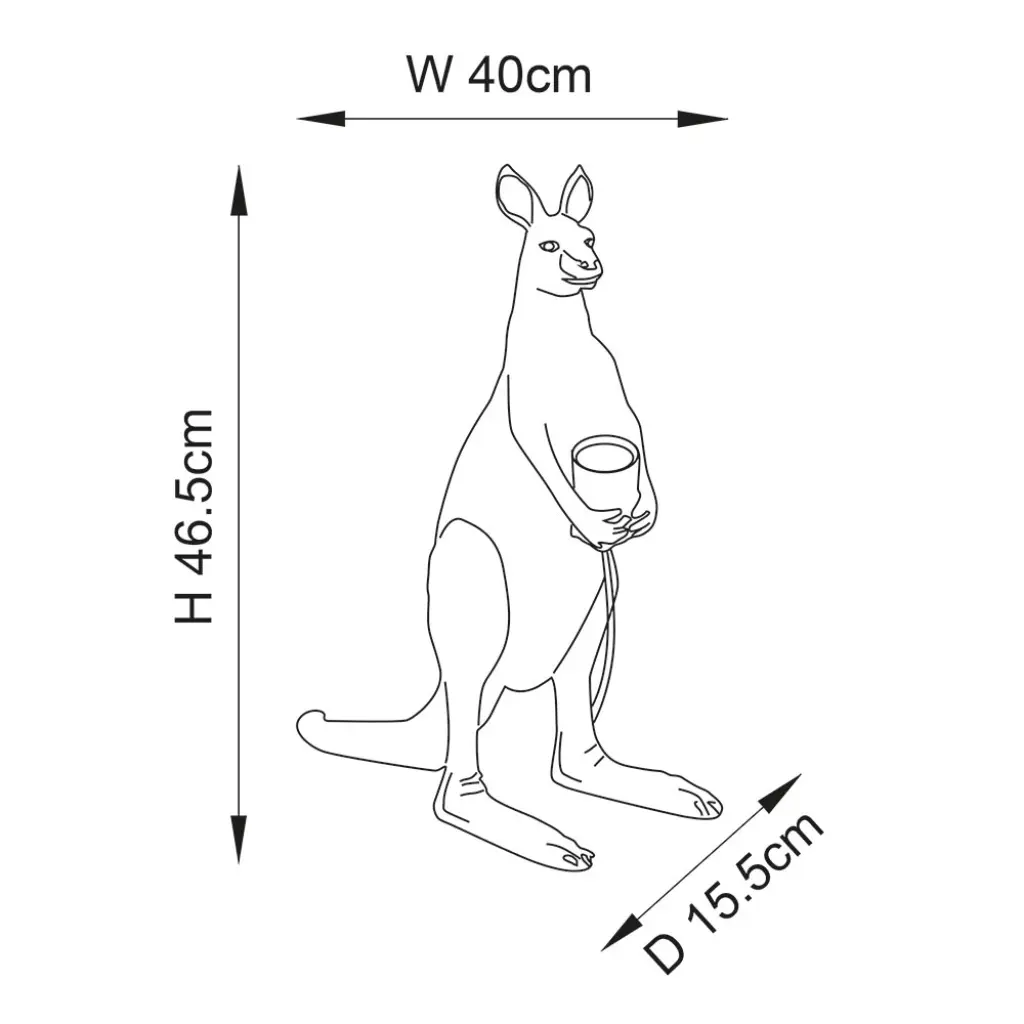 Novelty Gold Kangaroo Table Lamp