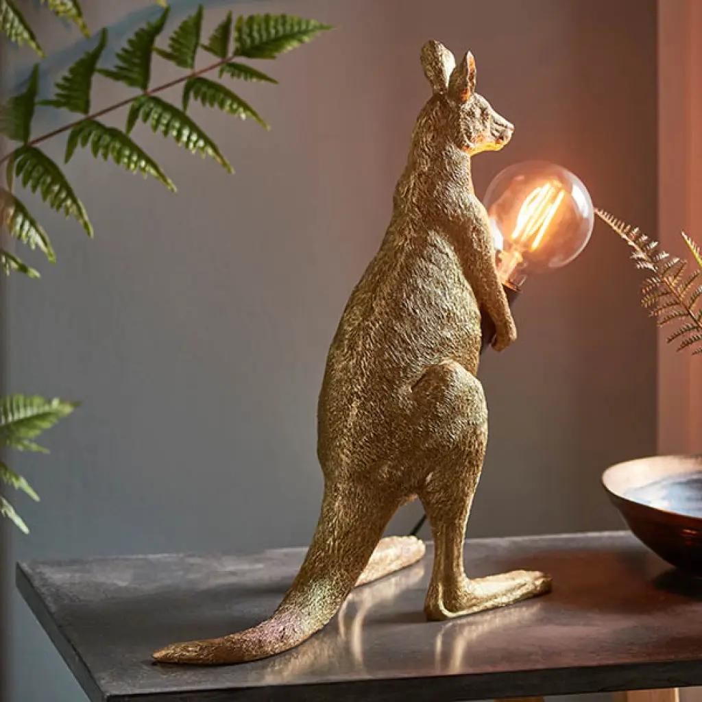 Novelty Gold Kangaroo Table Lamp