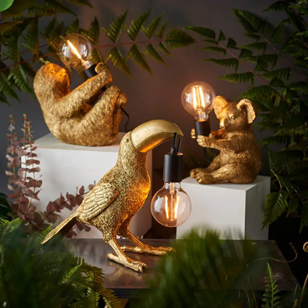 Novelty Gold Toucan Table Lamp