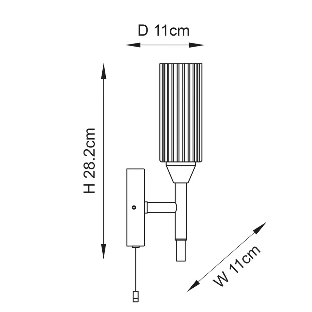 Modern Single Wall Light in Polished Chrome