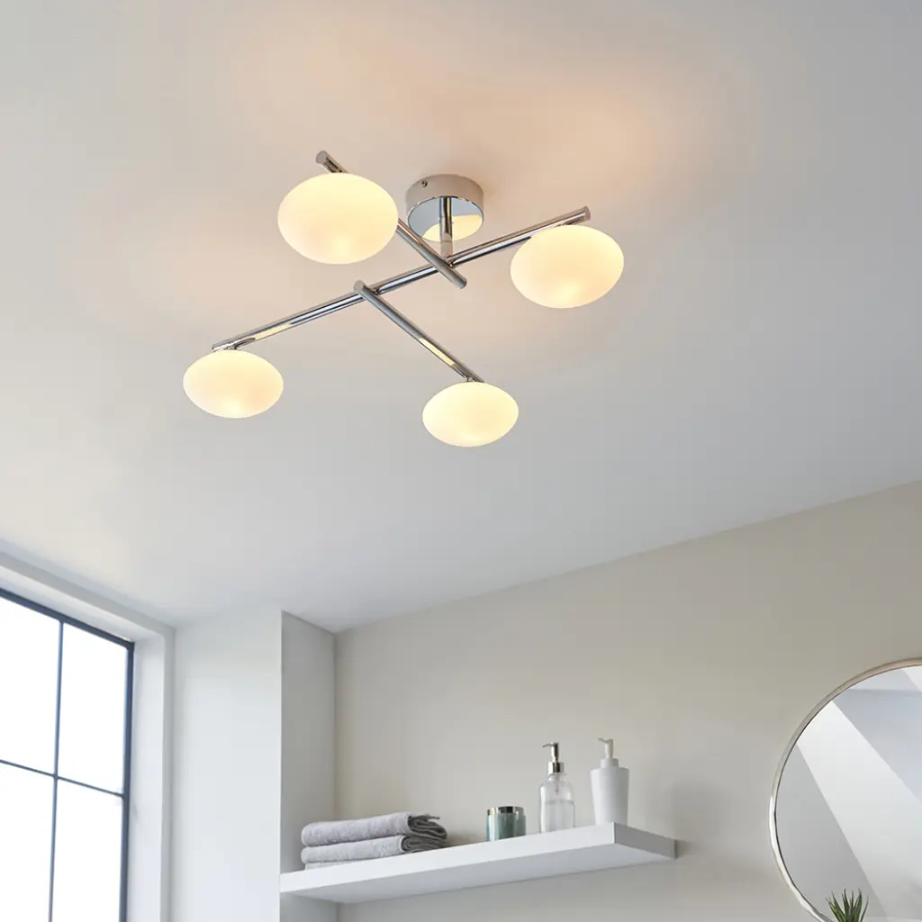 Andy Chrome 4 Light Semi Flush IP44