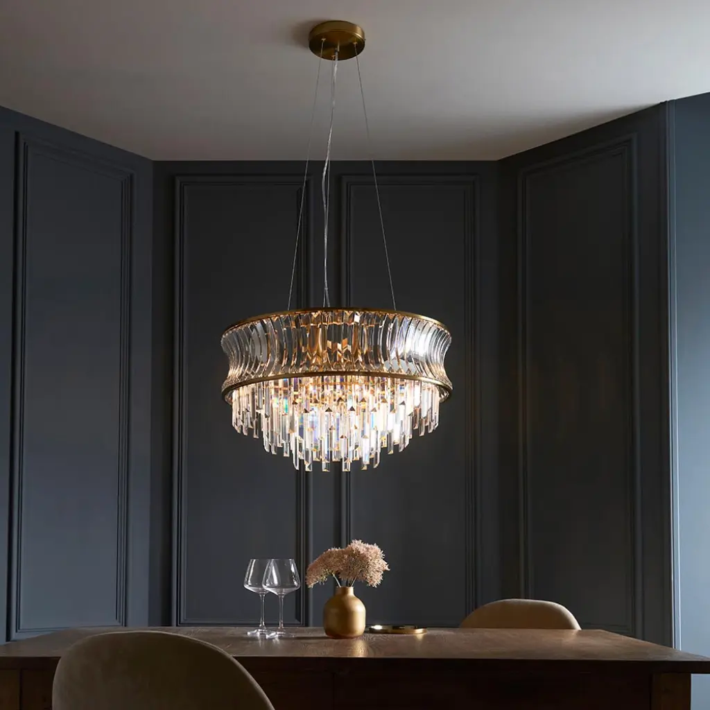 Alice 9 Light Brass Chandelier
