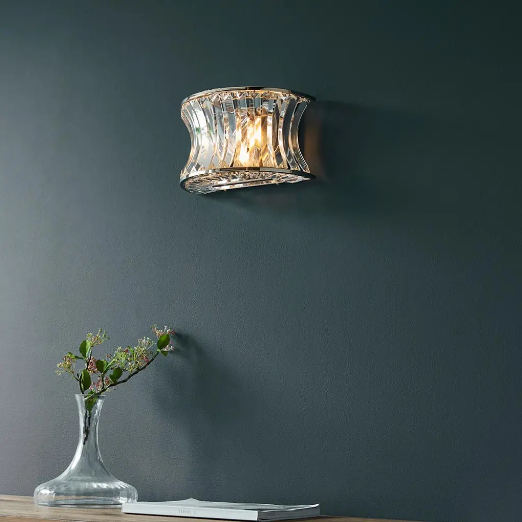 Alice Bright Nickel & Crystal Wall Light