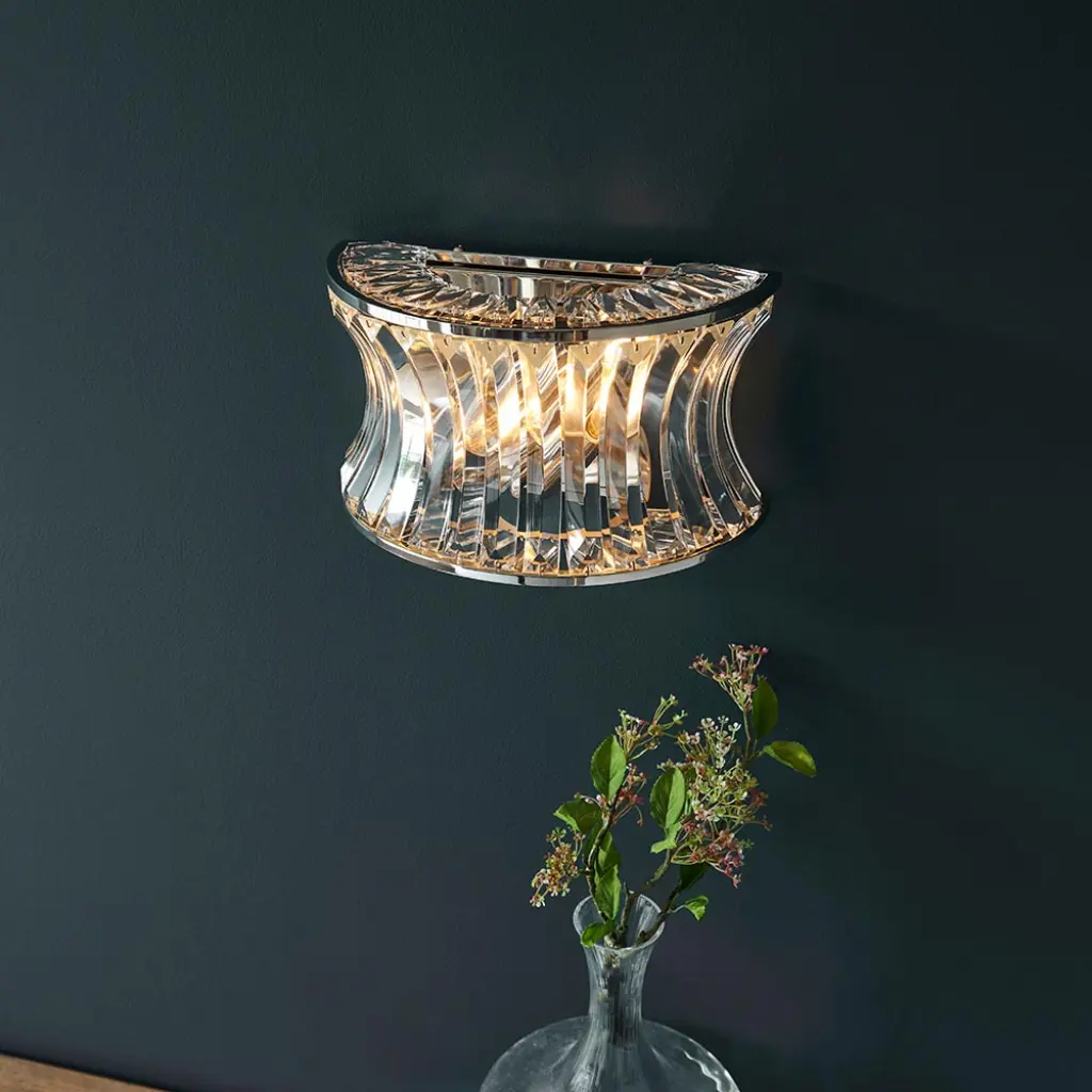 Alice Bright Nickel & Crystal Wall Light