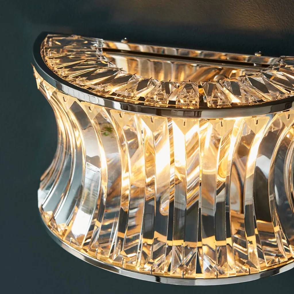 Alice Bright Nickel & Crystal Wall Light