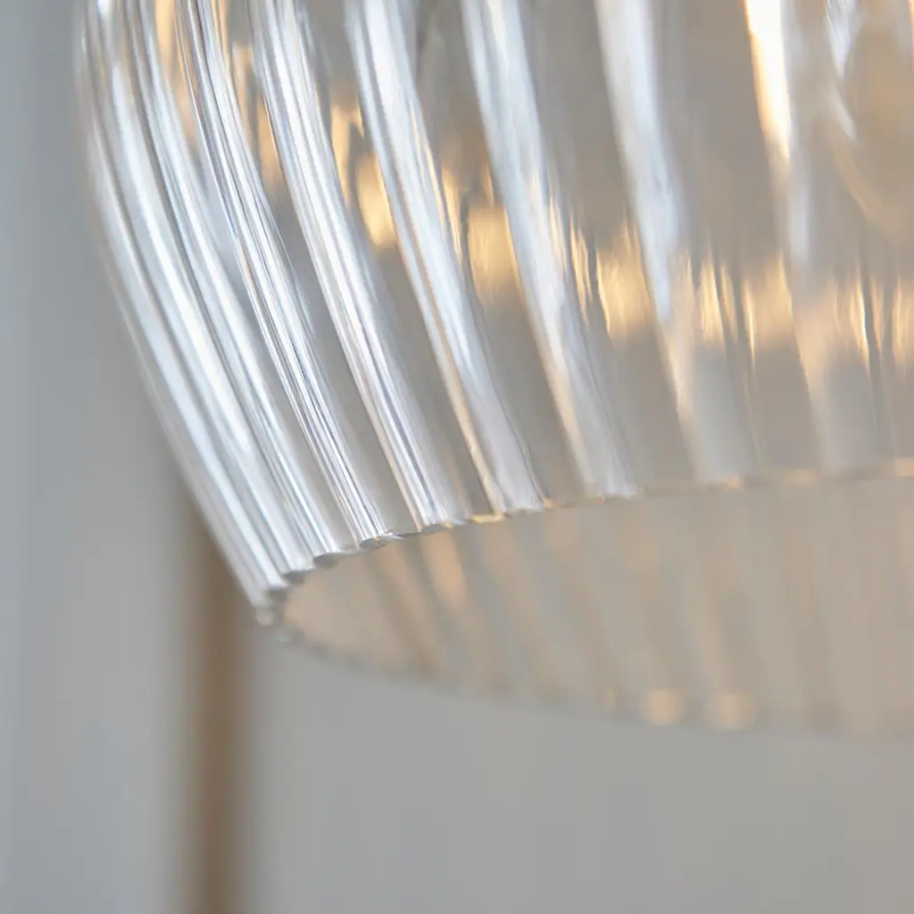 Molly Ribbed Glass Bowl Pendant