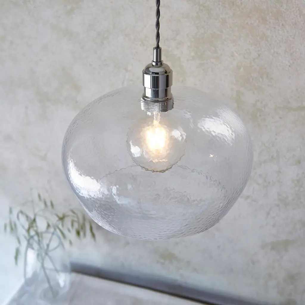 Molly Hammered Glass Bowl Pendant