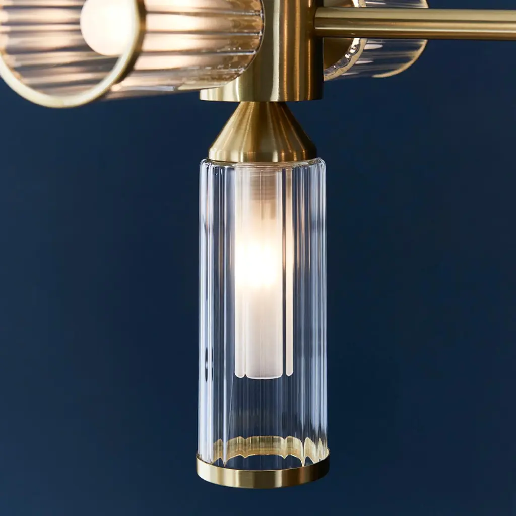 Sally Satin Brass 13 Light Linear Pendant