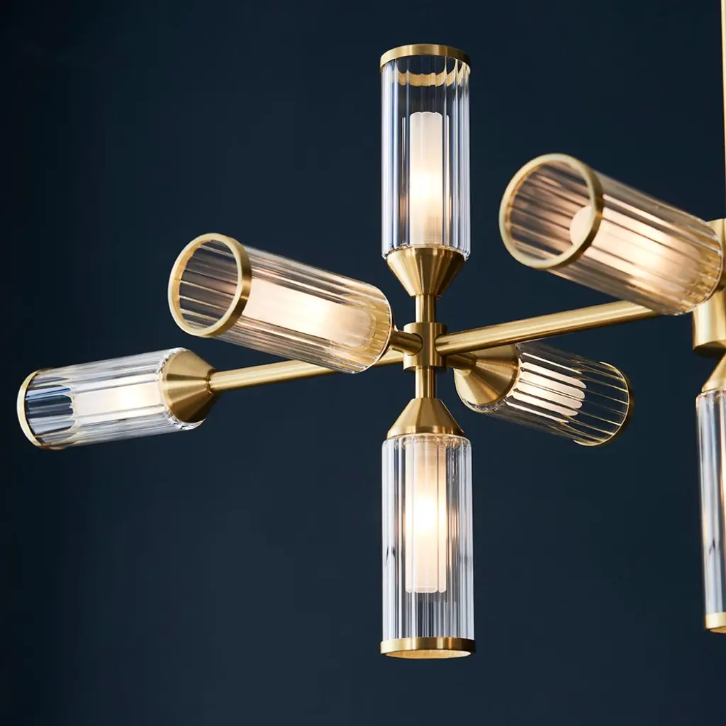Sally 13 Light Ceiling Pendant in Satin Brass
