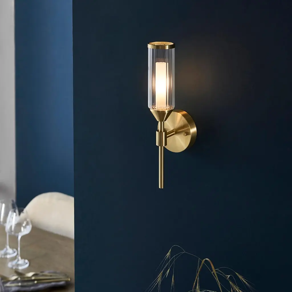 Sally Satin Brass Single Wall Light