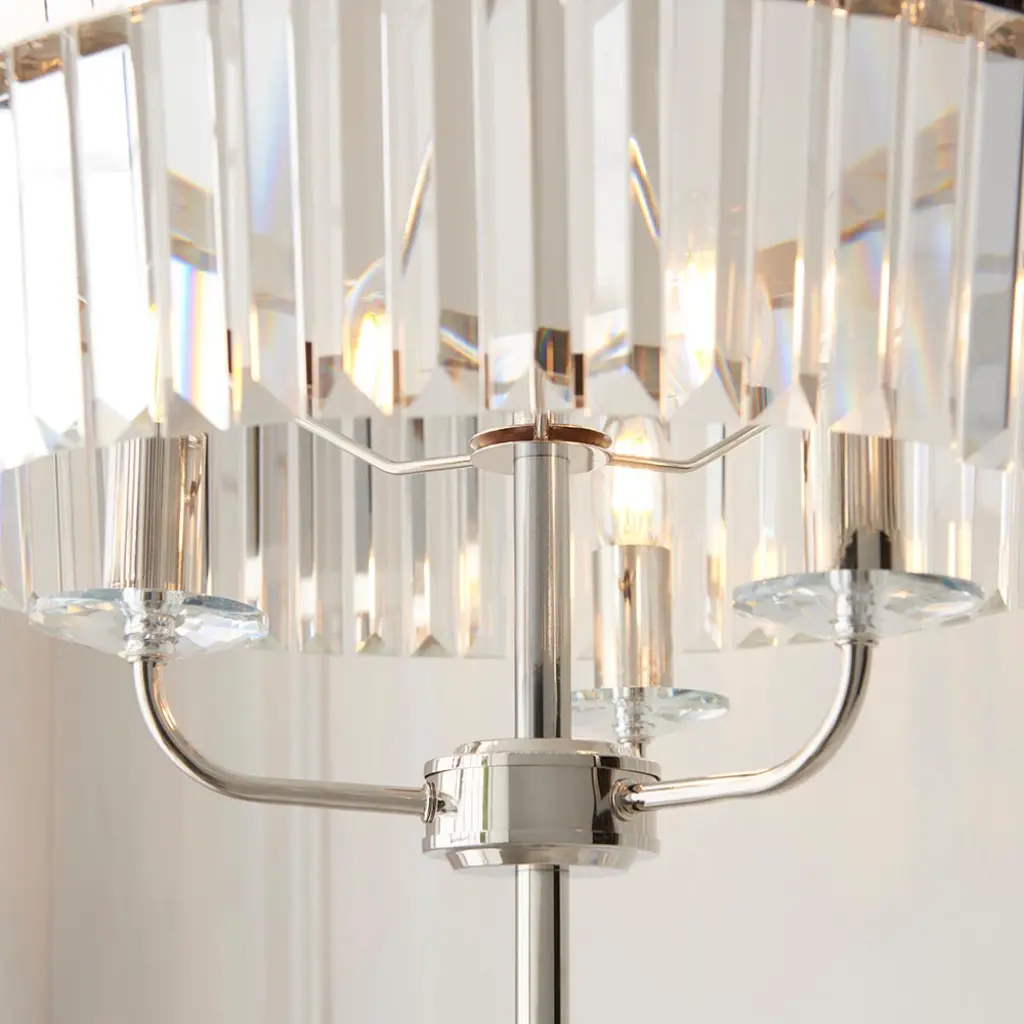 Carol Bright Nickel & Crystal Floor Lamp