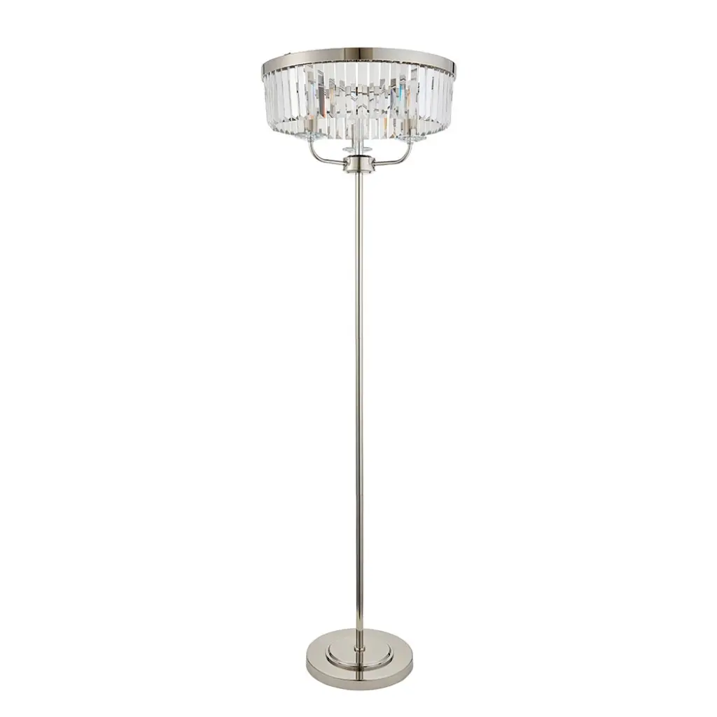 Carol Bright Nickel & Crystal Floor Lamp