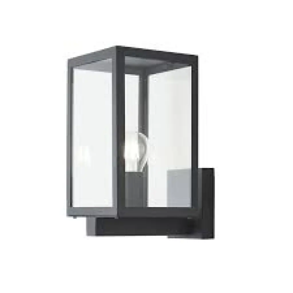 Hestia Glass Wall Lantern in Black Finish